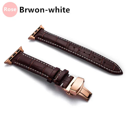 Correa de cuero con grabado de cocodrilo para Apple Watch