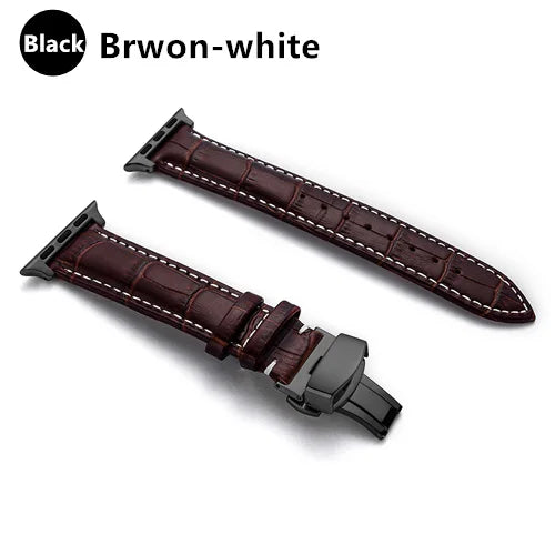 Correa de cuero con grabado de cocodrilo para Apple Watch