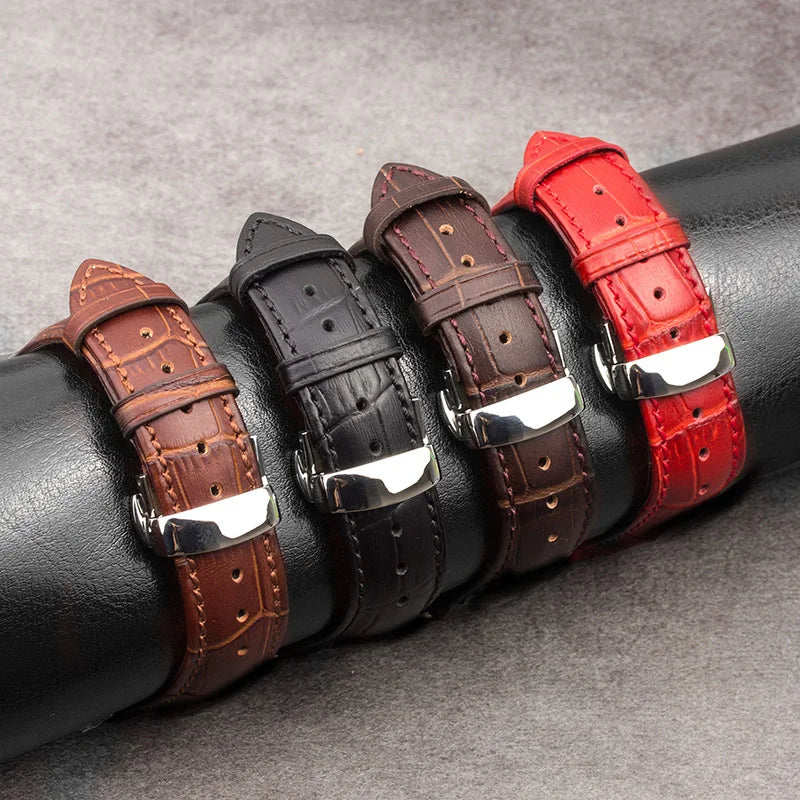 Crocodile Embossed Leather Apple Watch Band