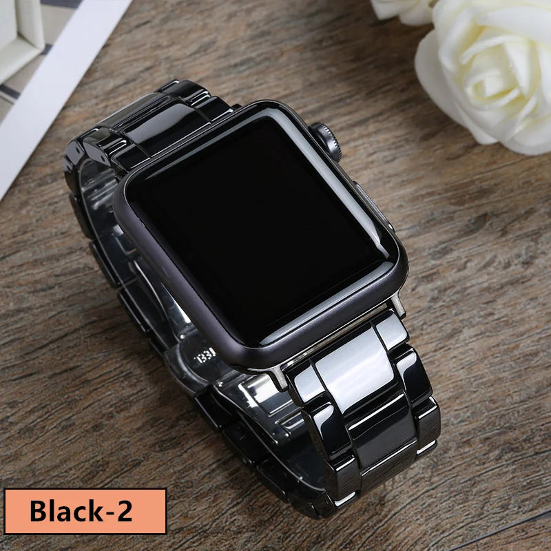 Correa de eslabones de cerámica premium para Apple Watch