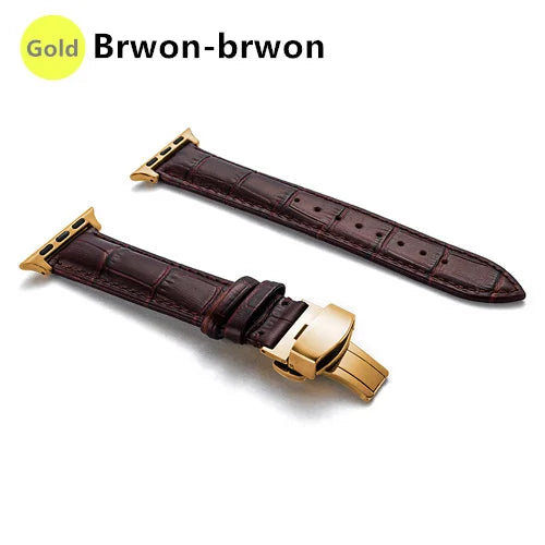 Correa de cuero con grabado de cocodrilo para Apple Watch