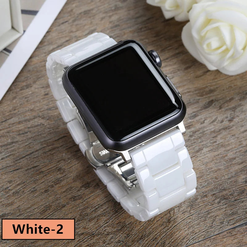 Correa de eslabones de cerámica premium para Apple Watch