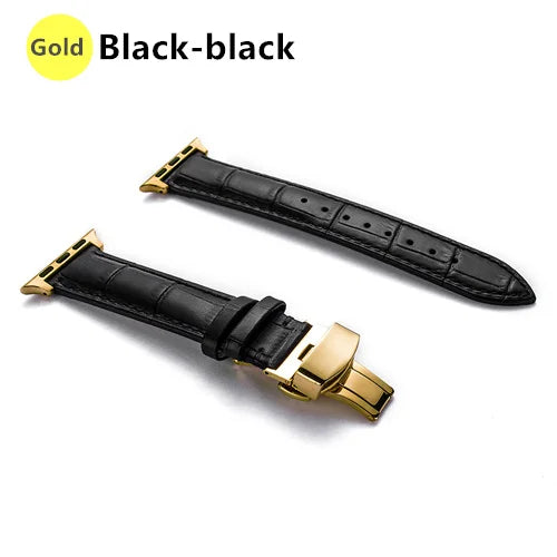 Correa de cuero con grabado de cocodrilo para Apple Watch
