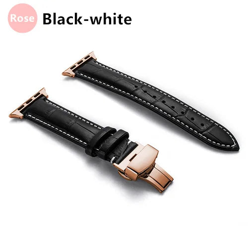 Correa de cuero con grabado de cocodrilo para Apple Watch