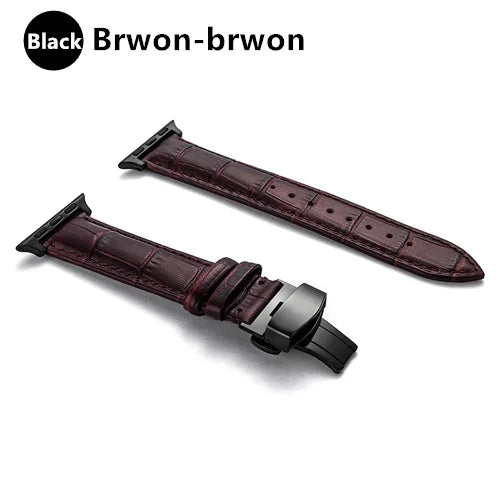 Correa de cuero con grabado de cocodrilo para Apple Watch