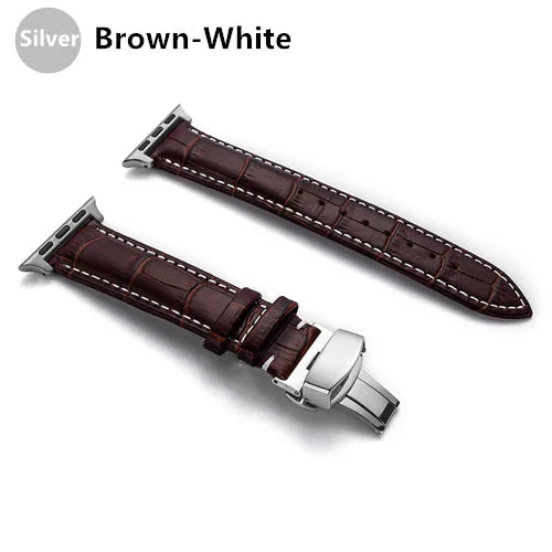 Correa de cuero con grabado de cocodrilo para Apple Watch