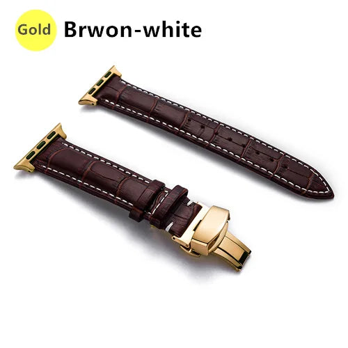 Correa de cuero con grabado de cocodrilo para Apple Watch