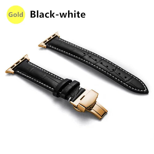 Correa de cuero con grabado de cocodrilo para Apple Watch