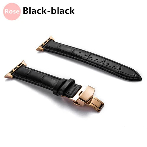 Correa de cuero con grabado de cocodrilo para Apple Watch