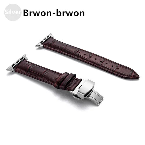 Correa de cuero con grabado de cocodrilo para Apple Watch