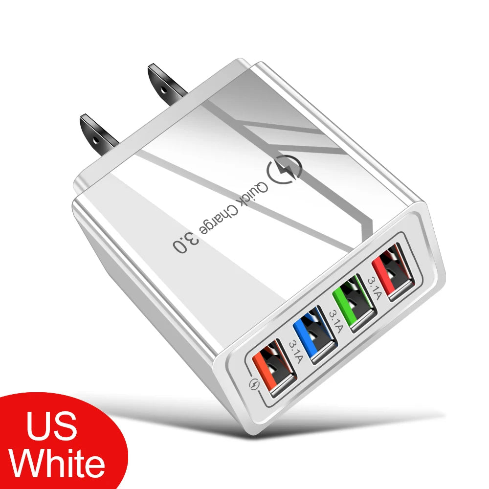 Cargador de pared USB de carga rápida 3.0 multipuerto