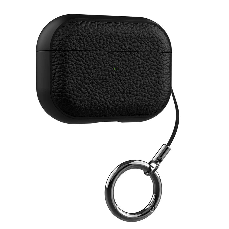 Leather-Texture AirPods Case with Lanyard