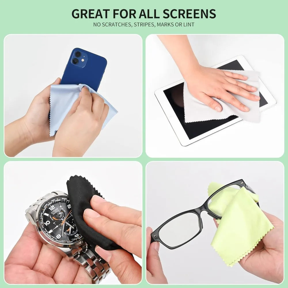 18-Pack Multicolor Microfiber Screen & Lens Cleaning Cloths