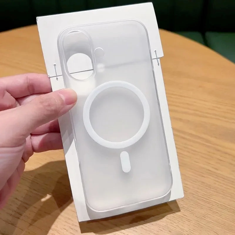 Funda magnética translúcida mate ultra fina para iPhone