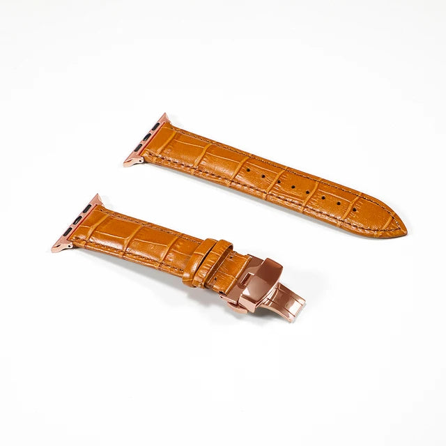 Correa de cuero con grabado de cocodrilo para Apple Watch