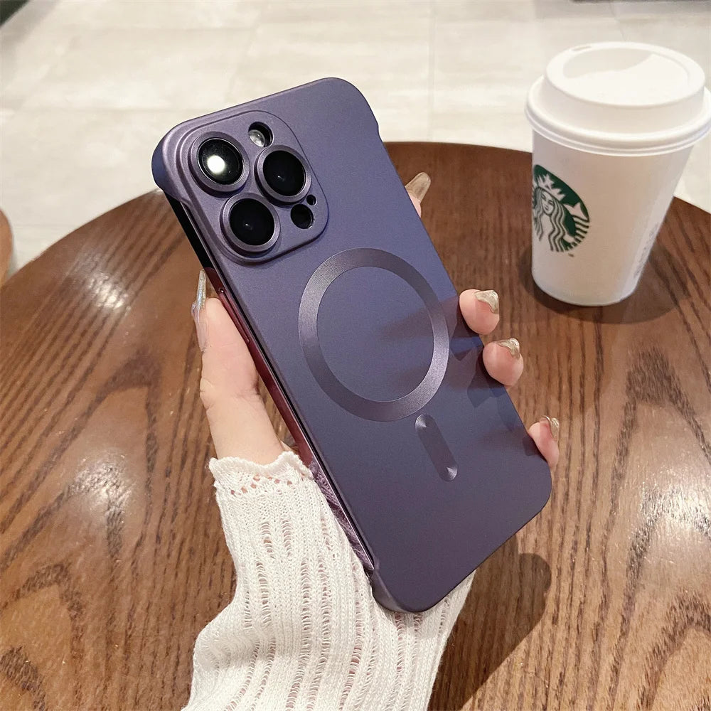Funda magnética mate sin marco para iPhone
