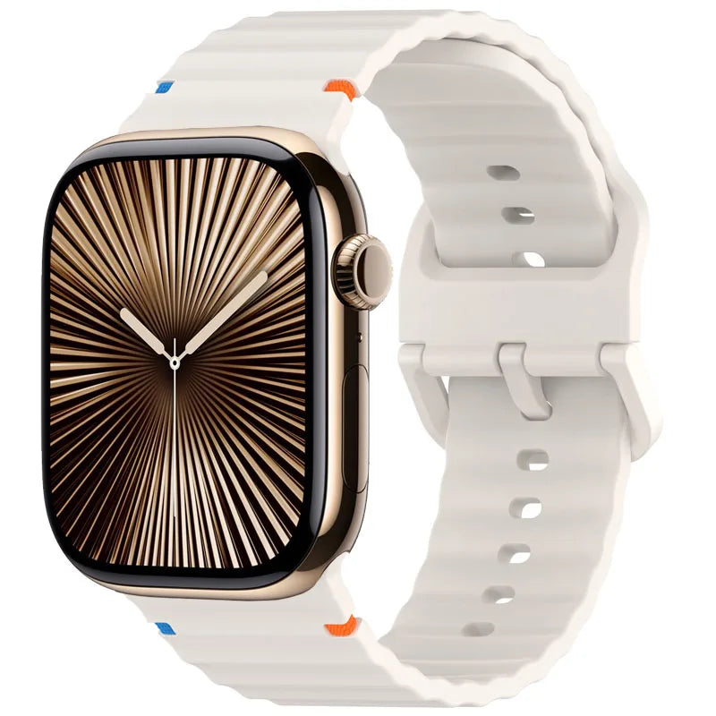 Correa deportiva de silicona con diseño ondulado para Apple Watch