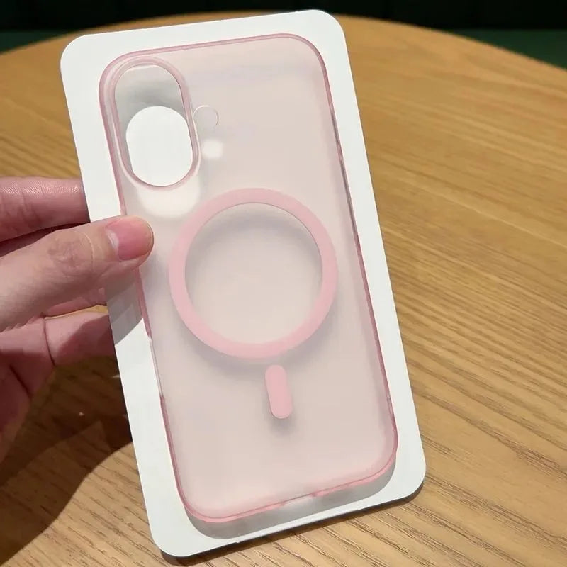 Funda magnética translúcida mate ultra fina para iPhone
