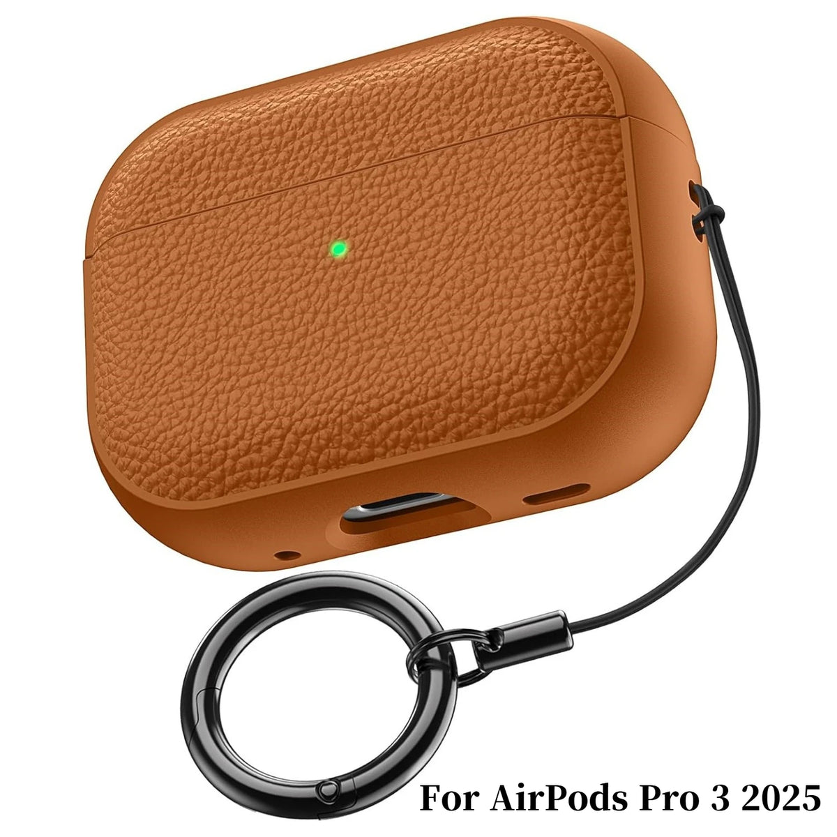 Leather-Texture AirPods Case with Lanyard