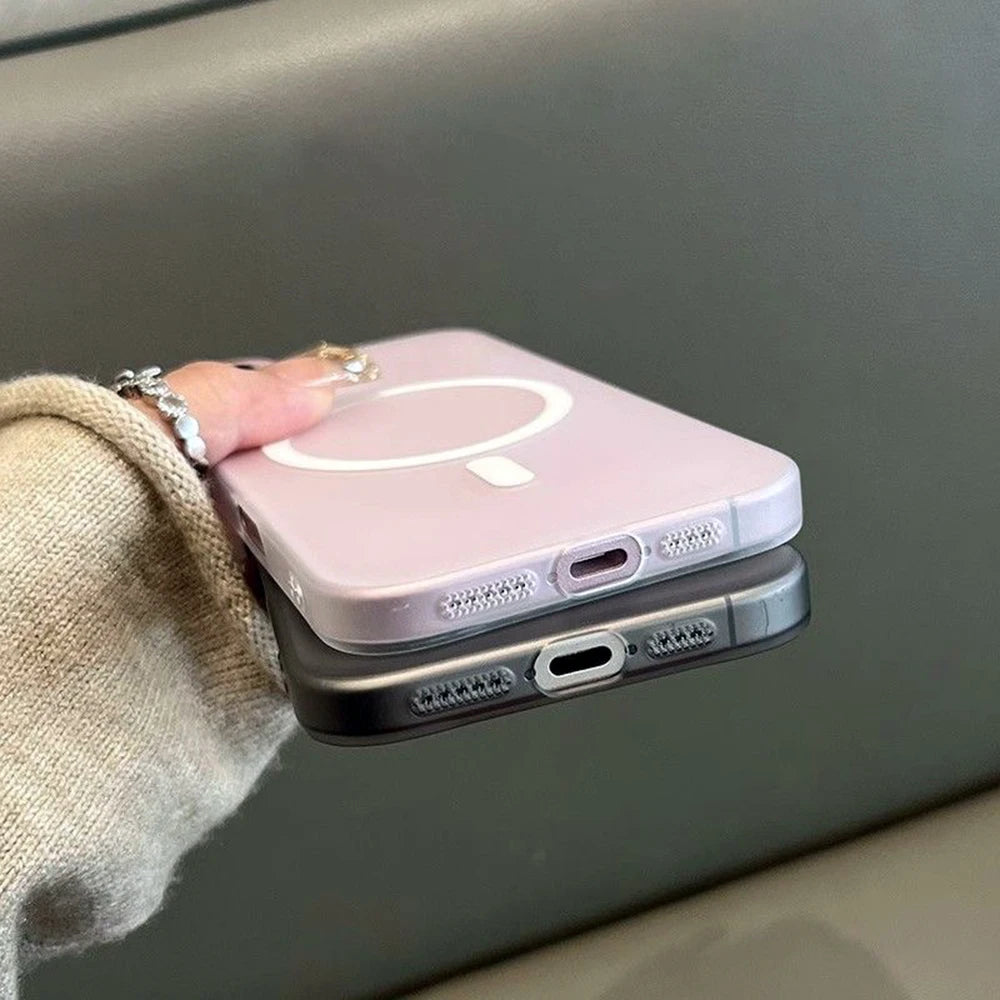 Ultra-Thin Matte Translucent Magnetic iPhone Case