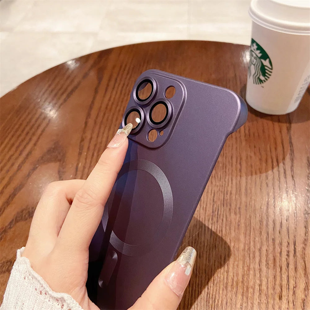 Funda magnética mate sin marco para iPhone