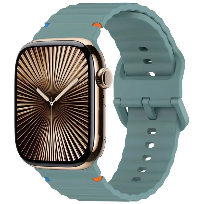 Correa deportiva de silicona con diseño ondulado para Apple Watch