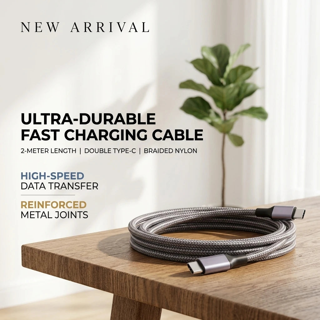 Cable de carga rápida USB-C a USB-C trenzado