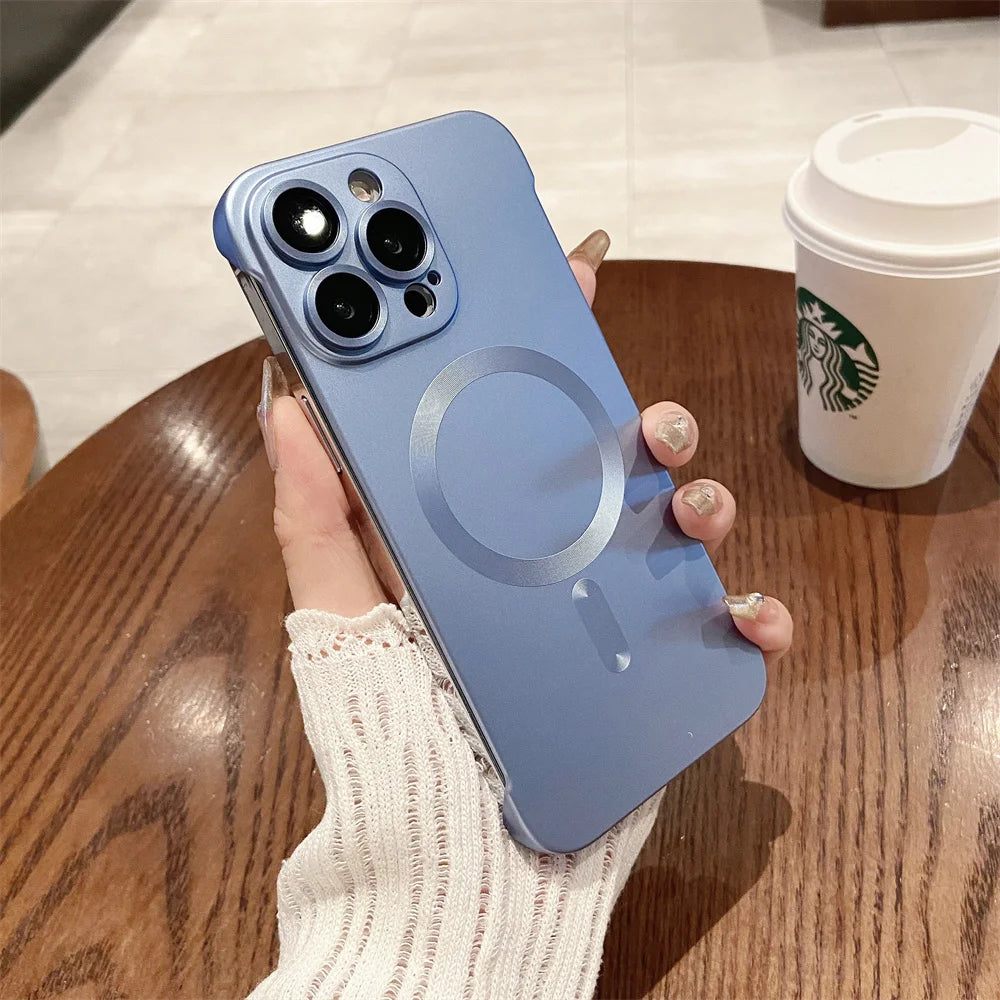 Funda magnética mate sin marco para iPhone