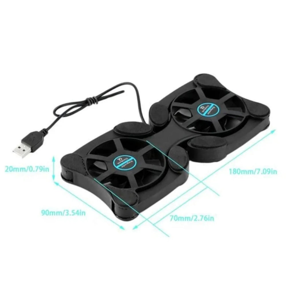 Foldable Dual-Fan Laptop Cooling Pad & Stand