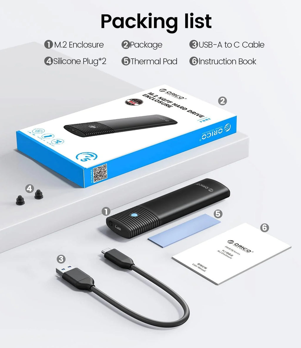 ORICO M.2 SATA NGFF USB-C SSD Enclosure