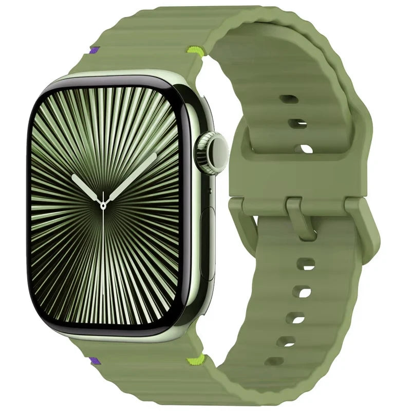Correa deportiva de silicona con diseño ondulado para Apple Watch