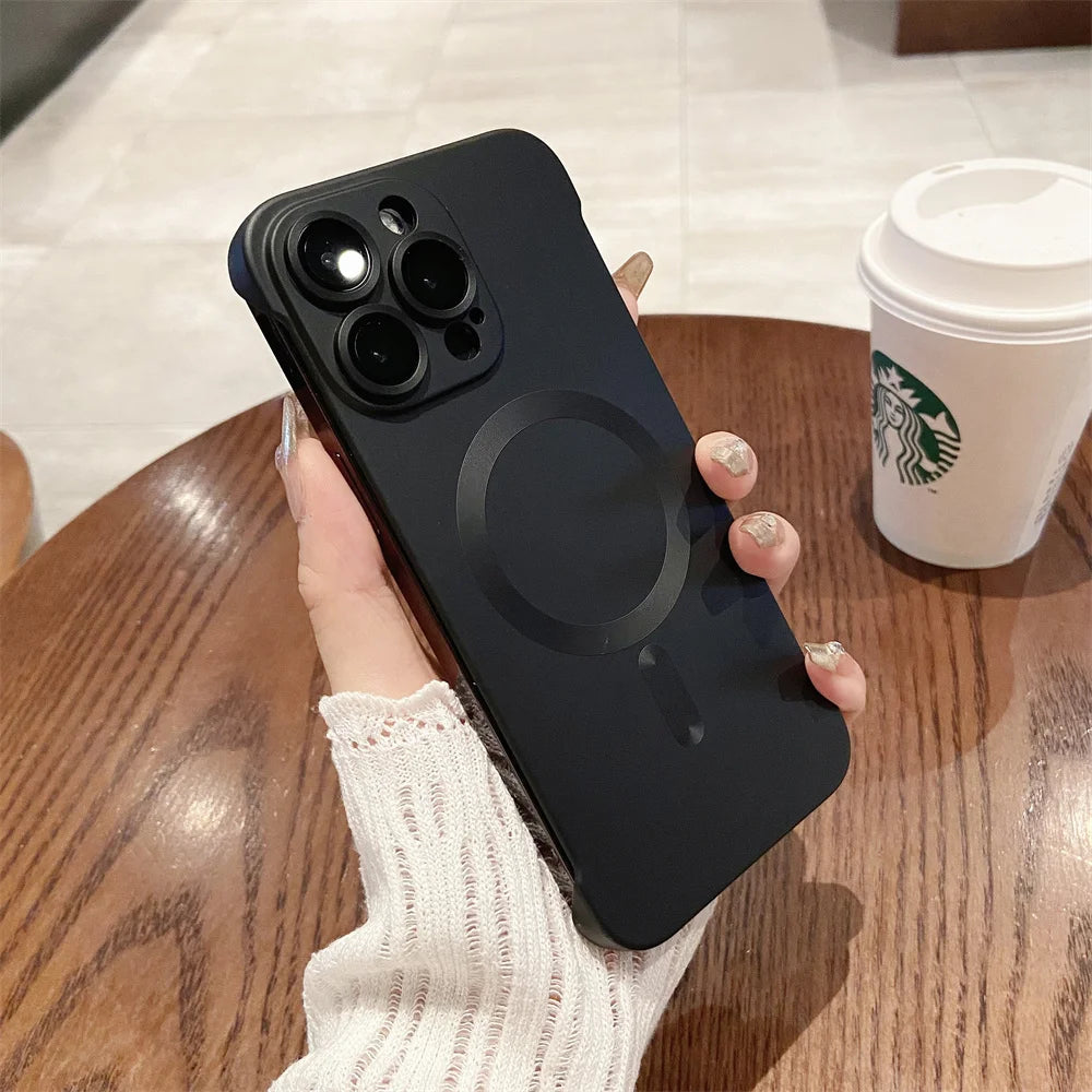 Funda magnética mate sin marco para iPhone