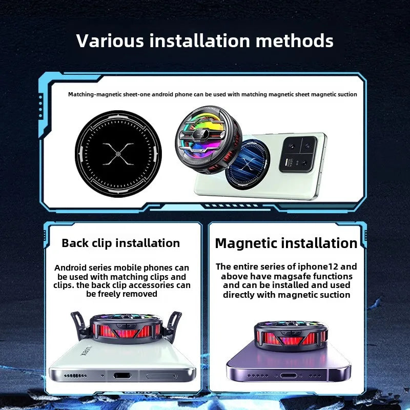 Magnetic Phone Cooler with Temperature Display