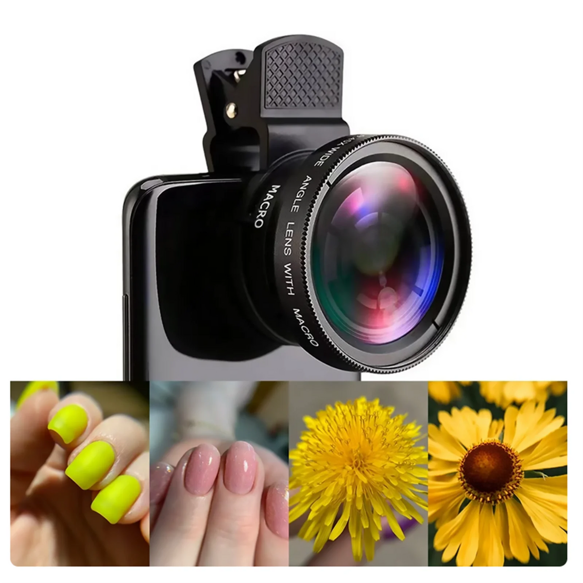 Kit universal de lentes 2 en 1 para teléfono: gran angular HD y macro