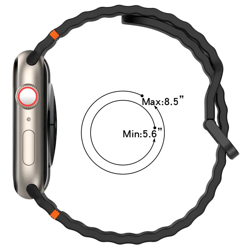 Correa deportiva de silicona con diseño ondulado para Apple Watch