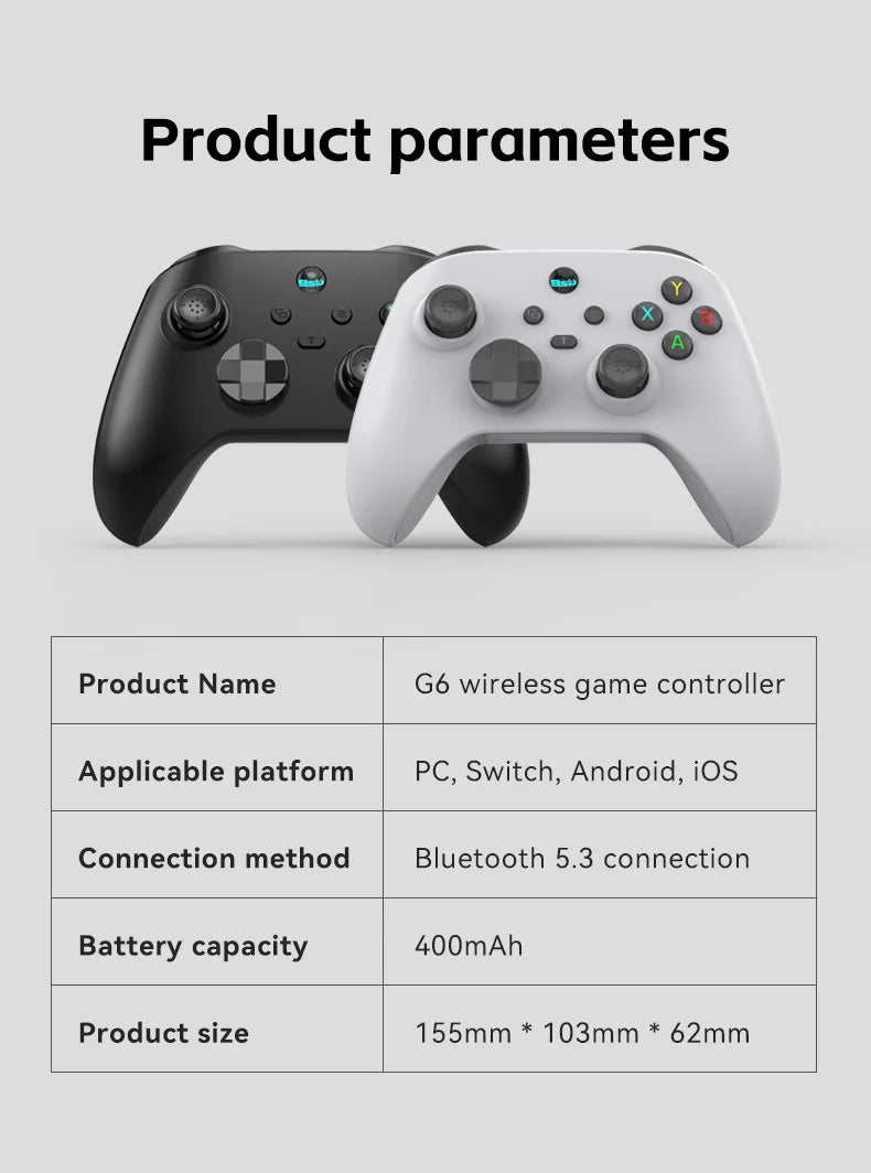 Wireless Hall Effect Game Controller for Phone, Switch & PC