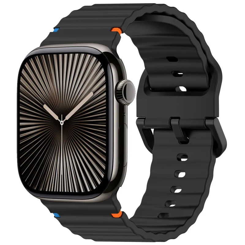Correa deportiva de silicona con diseño ondulado para Apple Watch