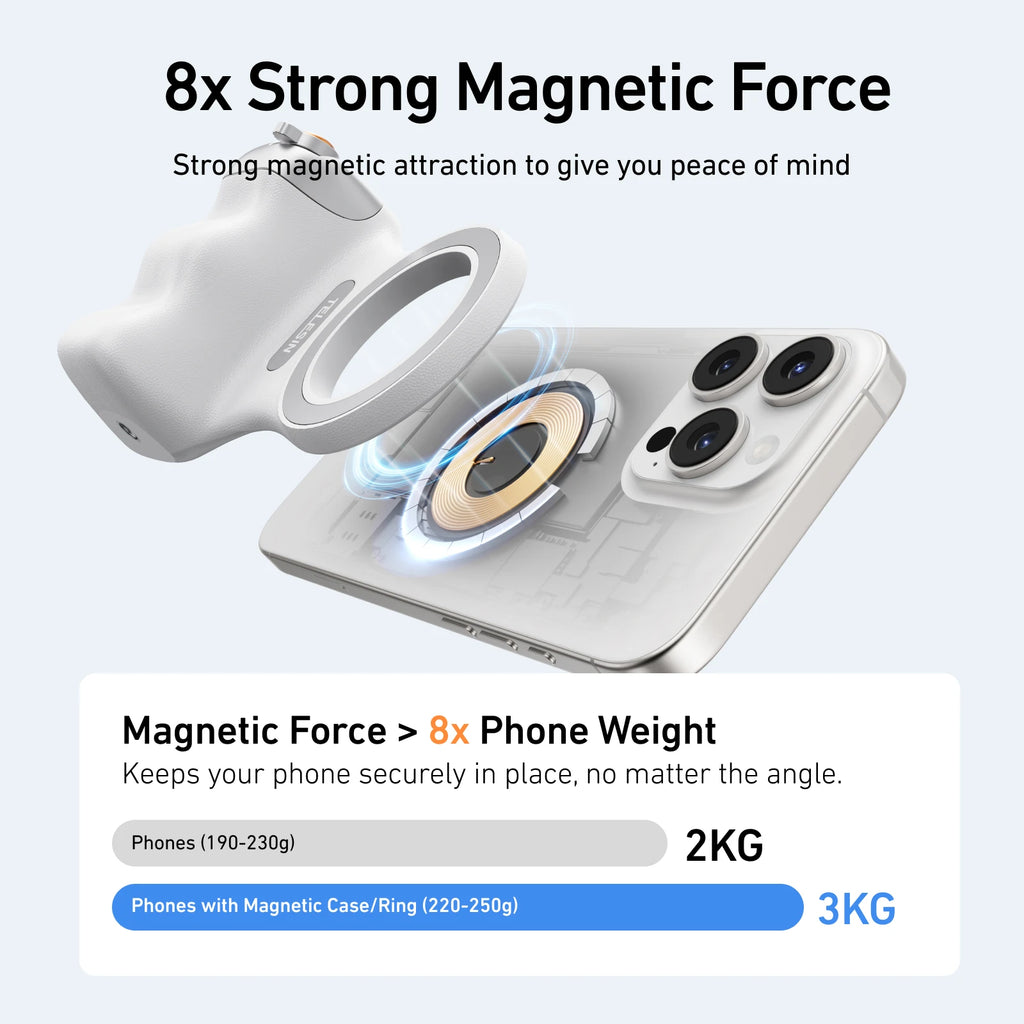 Magnetic phone camera grip ergonomic design – view 4
