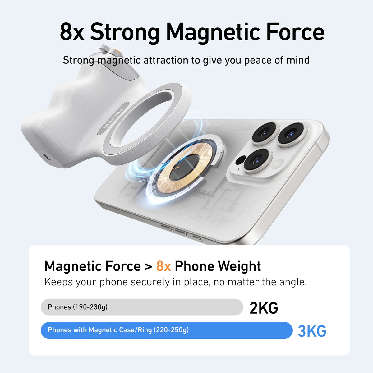 Magnetic phone camera grip ergonomic design – view 4