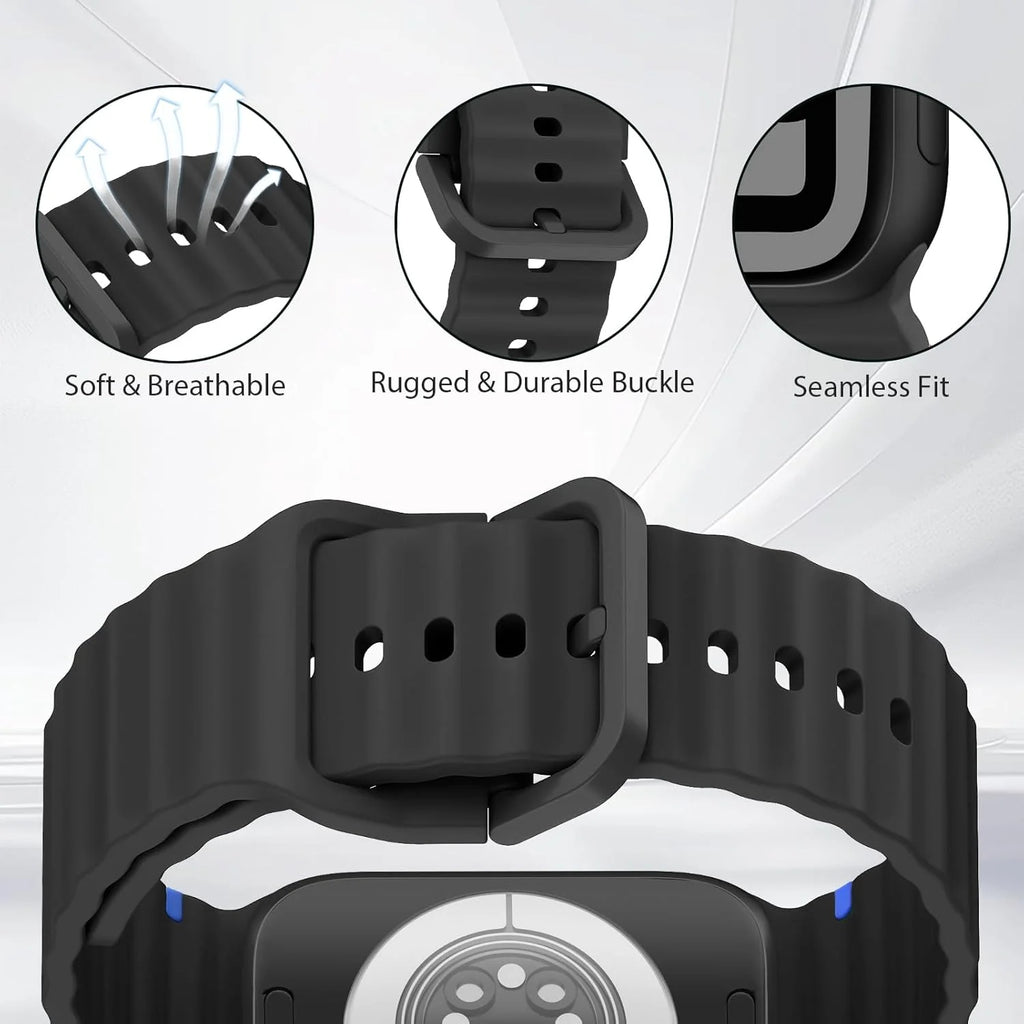 Correa deportiva de silicona con diseño ondulado para Apple Watch
