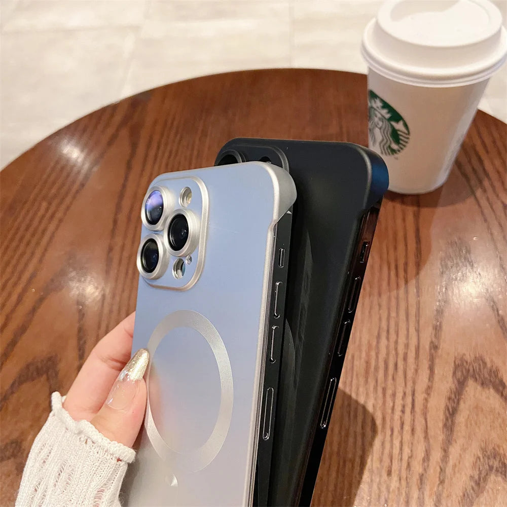 Funda magnética mate sin marco para iPhone