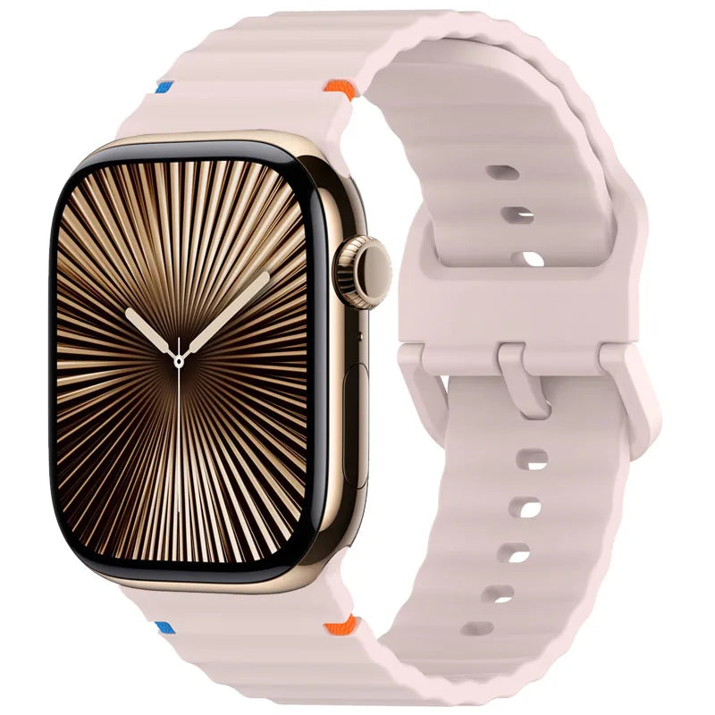Correa deportiva de silicona con diseño ondulado para Apple Watch