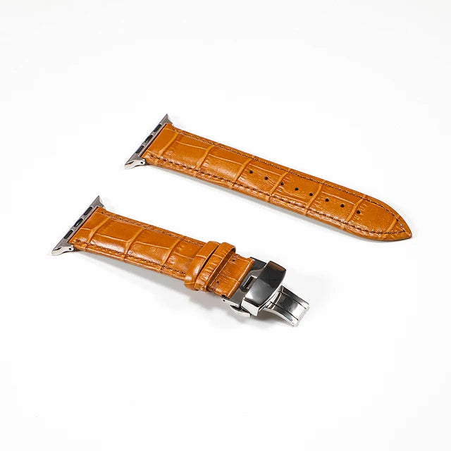 Correa de cuero con grabado de cocodrilo para Apple Watch