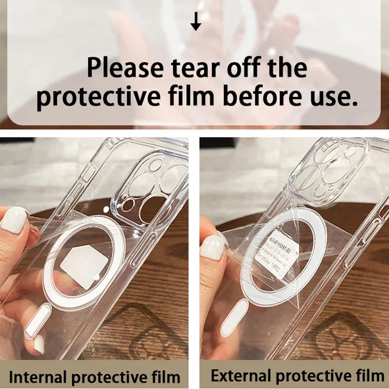 Magnetic Clear Shockproof Acrylic Case for iPhone