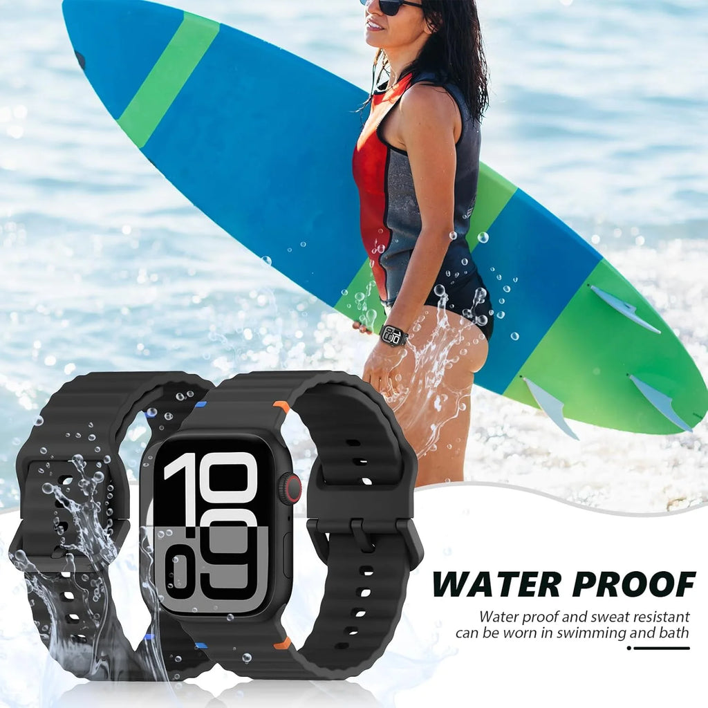 Correa deportiva de silicona con diseño ondulado para Apple Watch