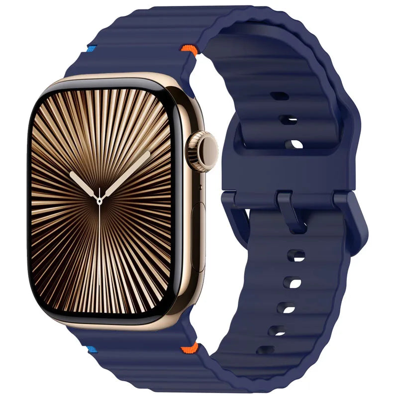 Correa deportiva de silicona con diseño ondulado para Apple Watch