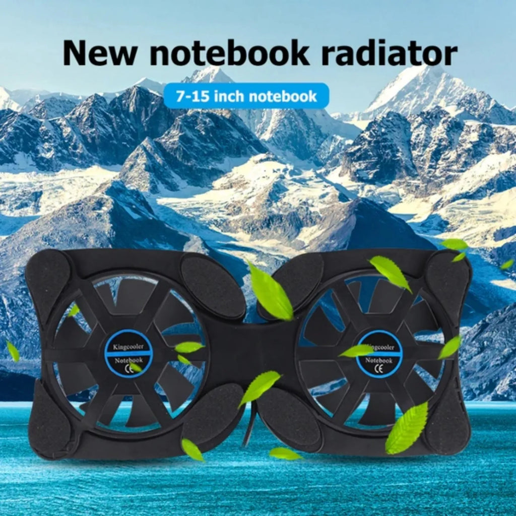 Foldable Dual-Fan Laptop Cooling Pad & Stand