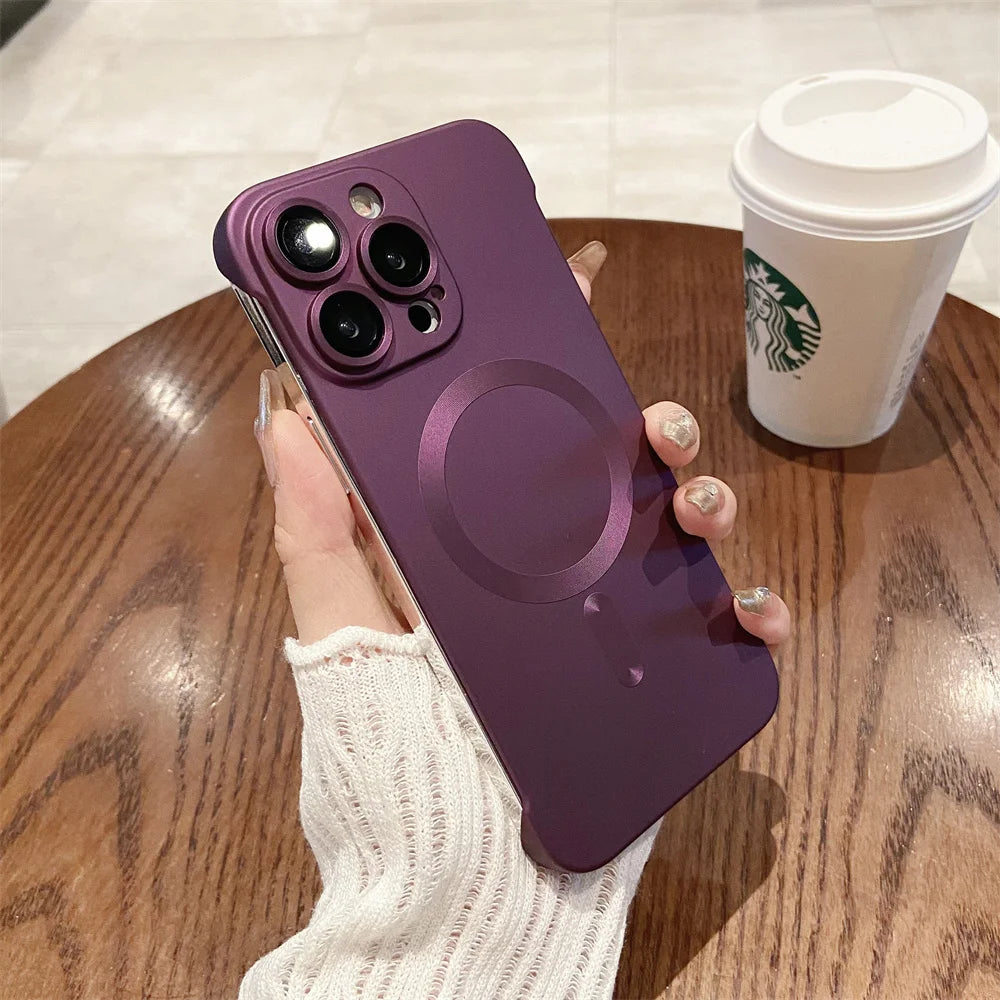 Funda magnética mate sin marco para iPhone