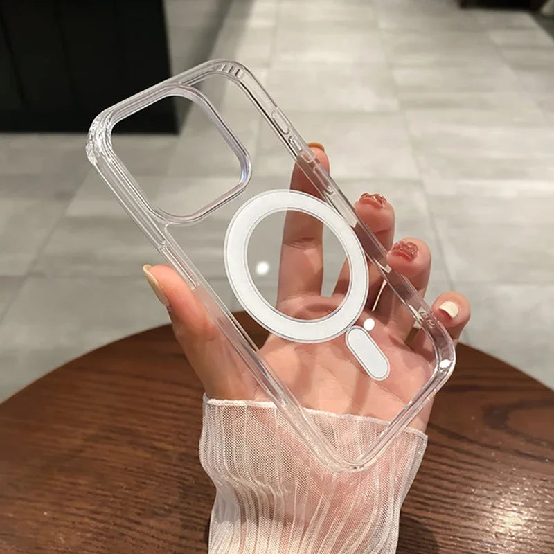 Magnetic Clear Shockproof Acrylic Case for iPhone
