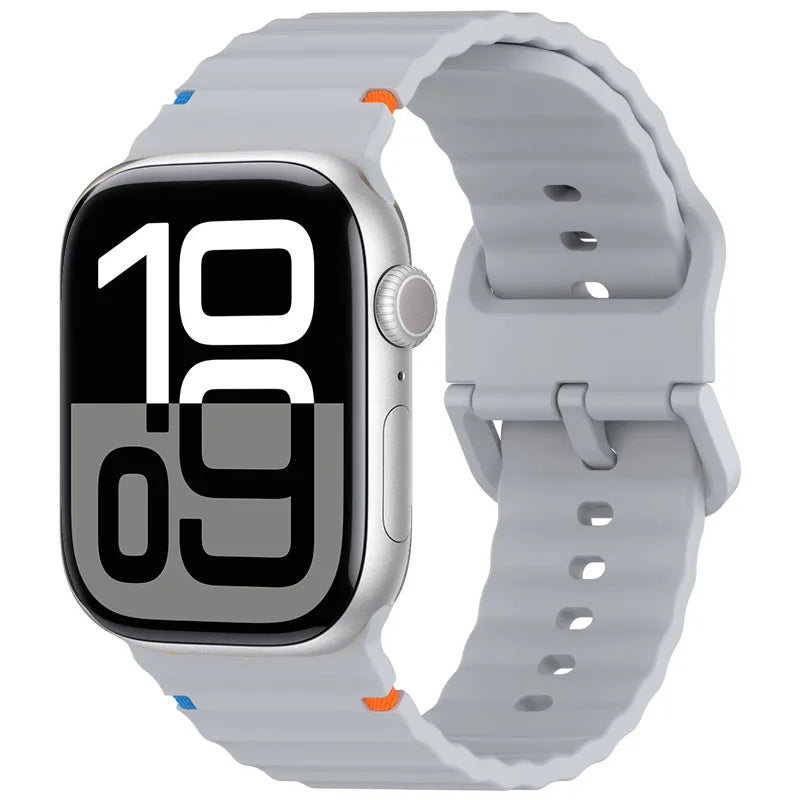 Correa deportiva de silicona con diseño ondulado para Apple Watch